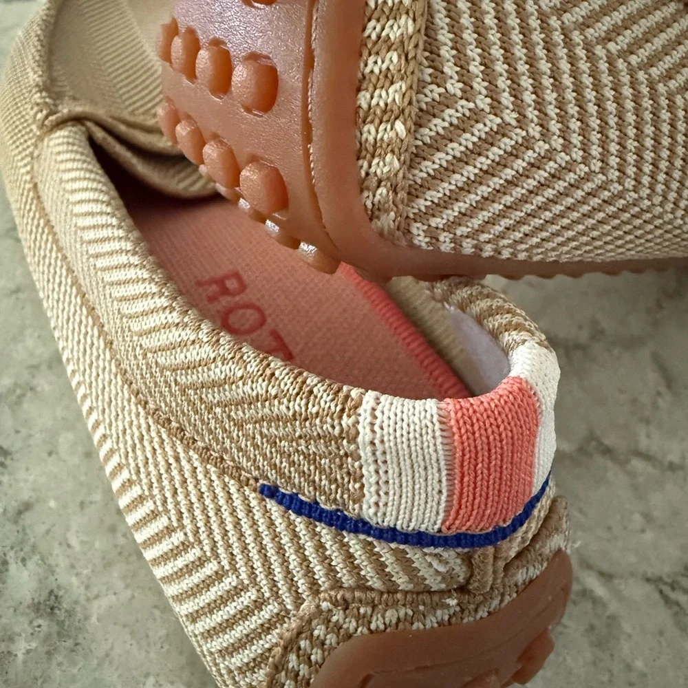 Rothy's The Driver Tan Herringbone Loafers - Picture 2 of 4